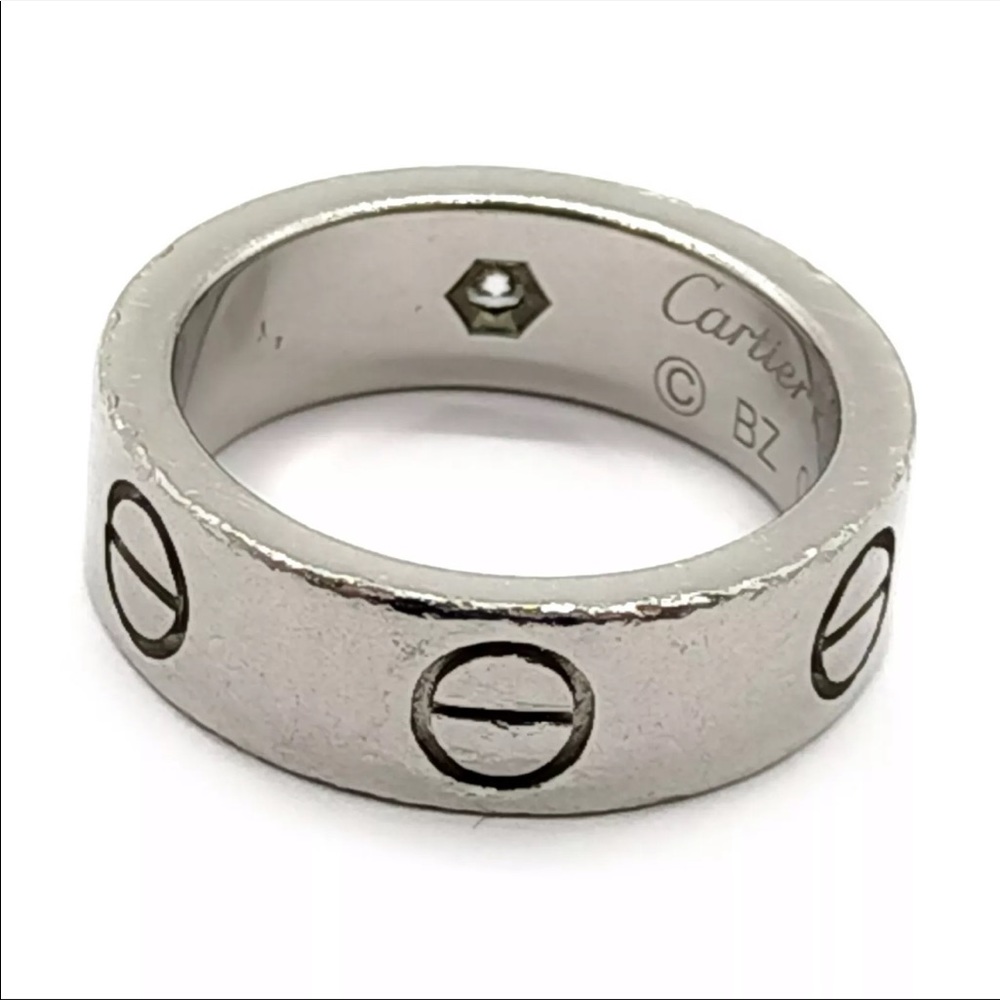 Cartier love ring platinum 1 diamond - Picture 6 of 14